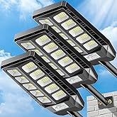 Deepn 7000W Solar Lights Outdoor, IP66 Waterproof Street Lights Outdoor, 6500K Dusk to Dawn Solar Security Flood Lights Motion Sensor with Remote Control for Yard, Entryway Garage, Porch, 3 Pack