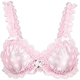 Satini Sissy Frilly Lace Fitted Satin Bralette
