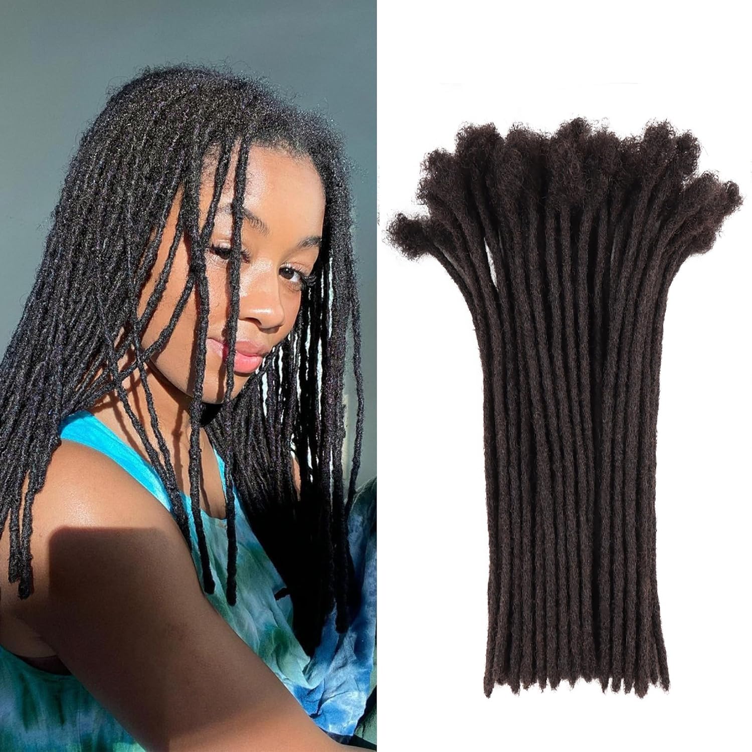 Photo 1 of **MAJOR DAMAGED/check clerk comments**
Orientdreads Loc Extensions Human Hair, Handmade Dreadlock Extensions Human Hair for Women/Men Can be Dyed and Bleached (Natural black, 12inch 0.6cm 40locs)