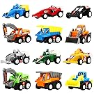 Pull Back Vehicles,12 Pack Assorted Construction Vehicles and Race Car Toy,Yeonha Toys Vehicles Truck Mini Car Toy For Kids Toddlers Boys,Pull Back And Go Car Toy Play Set