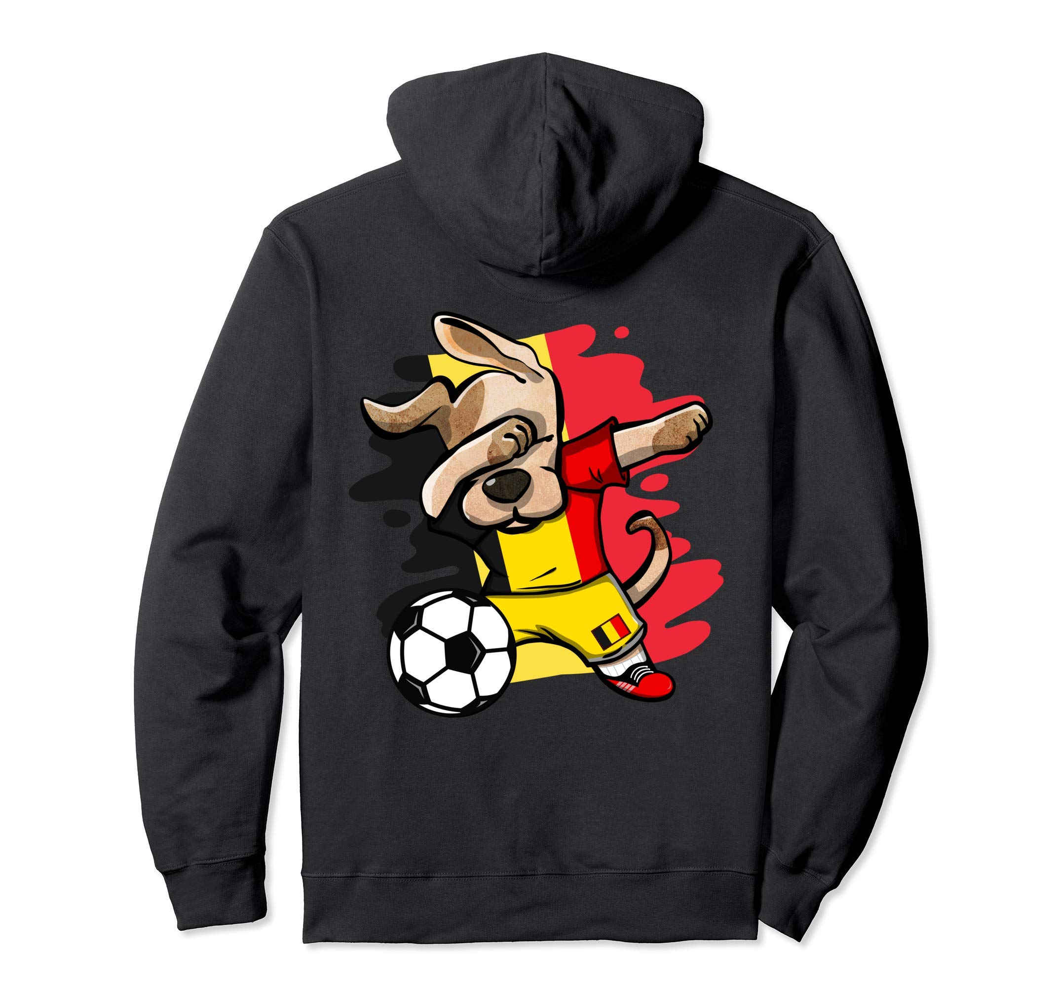 Dabbing Dog Belgium Soccer Fans Jersey Belgian Flag Football Pullover Hoodie