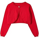 Miipat Toddler Girls Cardigan Long Sleeve Bolero Shrug Kids Knit Sweater Cover Up Button Closure Cropped Tops