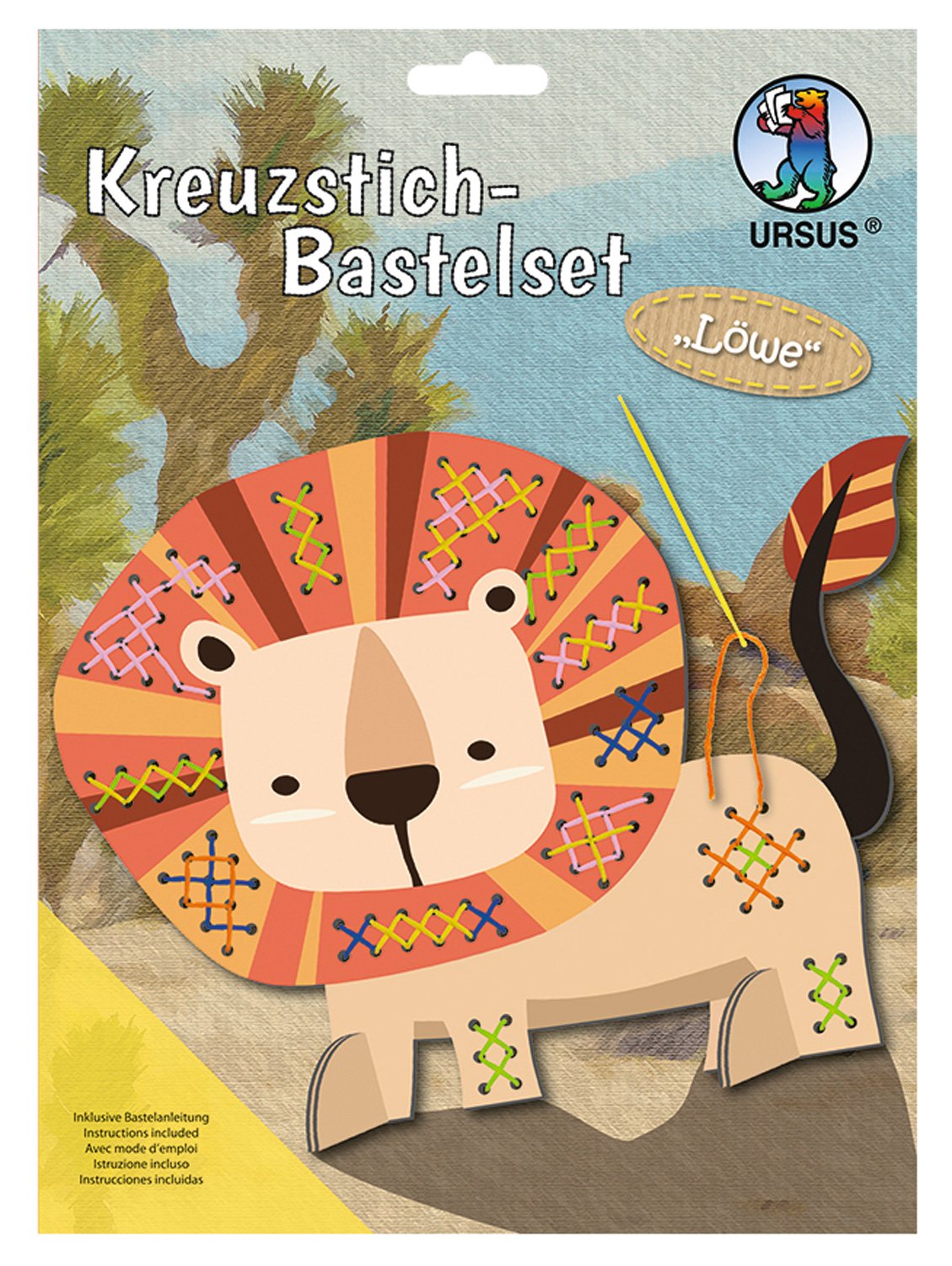 Ursus 21420008F Children's Cross Stitch Kit Lion