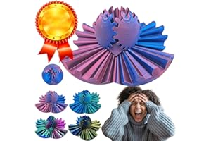 YILCER Gear Ball for ADHD 3D Printed Gear Ball Spin Ball Fidget Toy - Gearsphere Gear Ball for Stress and Anxiety Relaxing Fidget Ball - Ideal for Sensory Needs and Autism (Laser Red Blue)