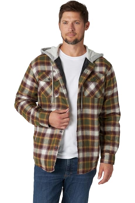 Amazon.com: Legendary Whitetails Men's Standard Camp Night Berber Lined  Hooded Flannel Shirt Jacket, Arrowood Barnwood Plaid, Small : Clothing,  Shoes u0026 Jewelry
