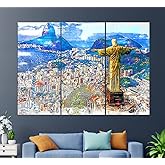 Rio Wall Art, Rio de Janeiro, Rio Canvas Print, Christ Redeemer, Christ Painting, Rio Painting, Rio Poster, Rio Print, Rio Wa
