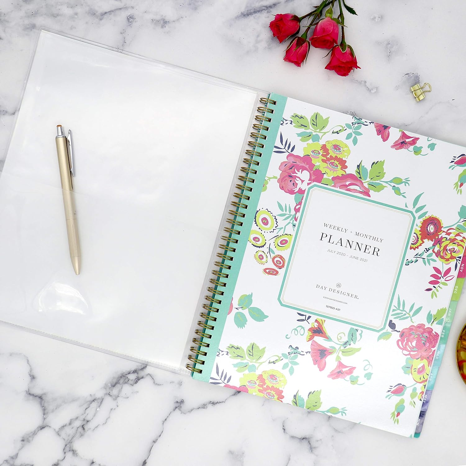 Day Designer for Blue Sky 2020-2021 Academic Year Weekly & Monthly Planner, Flexible Cover, Twin-Wire Binding, 8.5" x 11", Peyton White : Office Products