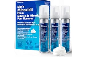 TARO Minoxidil 5% Foam Hair Regrowth Treatment for Men, 3x 60g Cans, 3-Month Supply, Unscented