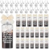 Skylety 20 Set Employee Appreciation Gifts Bulk with Cream Bow 20 13.5 oz May You Be Proud Skinny Plastic Cup with Lid Straw 20 Inspirational Keychain Birthday Gift for Men Women Coworker