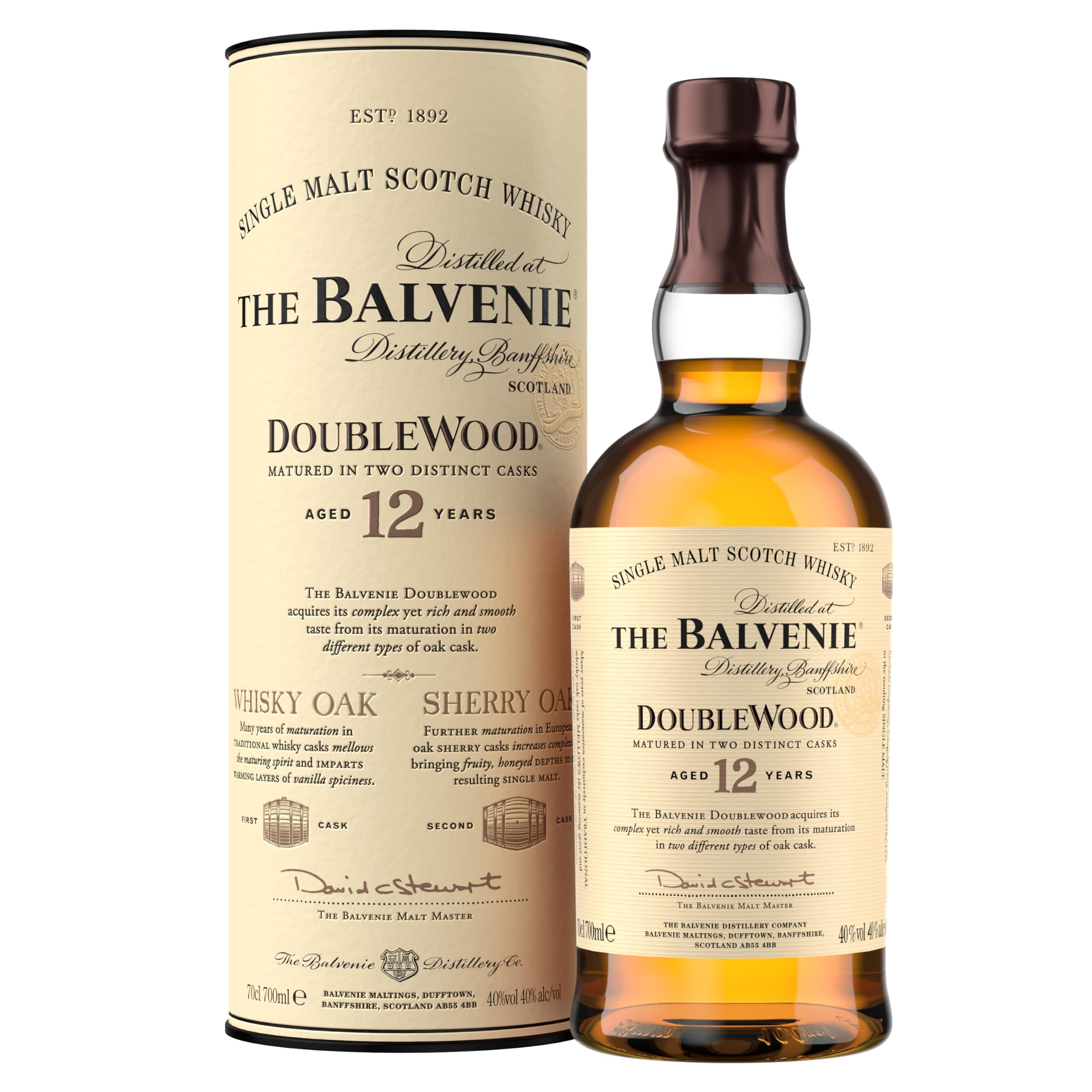 The Balvenie DoubleWood 12 Jahre Single Malt Scotch Whisky, 70cl
