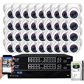 GW Security 32 Channel 4K NVR 5MP H.265 IP Surveillance Security Camera System with 32-Piece Super HD 1920P Weatherproof PoE Security Dome Cameras, AI Human &amp; Vehicle Detection
