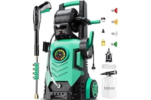 FOTING 5000 PSI Electric Pressure Washer, 3.3 GPM Touch Screen Power Washer, 4 Quick Connect Nozzle&500ml Foam Cannon&Inlet H
