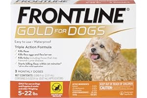 FRONTLINE Gold Flea & Tick Treatment for Small Dogs Up to 5 to 22 lbs., Pack of 3