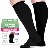 Copper Fit Viscose Bamboo Extra Soft &amp; Comfortable Wide Calf Socks for Men &amp; Women Easy On Off , Circulation &amp; Swelling Relief for Travel, Nurses, Running, &amp; Recovery