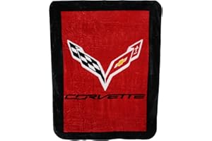 College Covers CORTH Soft Raschel Corvette Plush Throw Blanket, 63" x 86", Red