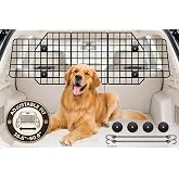 FEED GARDEN Dog Car Barrier for SUV, Heavy Duty Steel Wire Mesh Pet Divider | 36.6-60.6&rdquo; Adjustable Width, Fits Trucks, Vans &amp; Jeeps, Secure Headrest Mounting, Easy Setup, Clear Rear View, Rust-Resistant