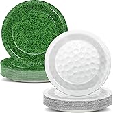 Qyeahkj 48 Pcs Golf Party Supplies Paper Plates Set 7 In Golf Birthday Party Decorations Dessert Tableware Kit Golf Ball Themed Plates Dinnerware Sports Party Decor for Men and Women, green, white