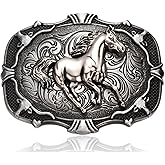 LYTOPTOP Antique Golden Horse Belt Buckles for Mens Women│Western Texas Cowboy Cowgirls Christmas Halloween Belt Buckle Gifts
