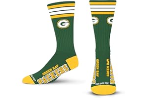 For Bare Feet Men's NFL 4-Stripe Deuce Performance Crew Socks