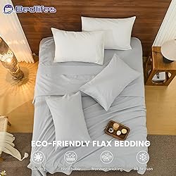 Bedlifes 100% French Pure Linen Sheets Queen Size