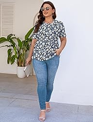 Kistore Womens Tops Summer Casual Elegant Crew Neck