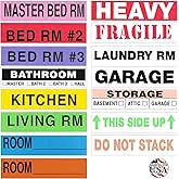 Tag-A-Room Moving Labels Color Coded (800 Count), 3-4 Bedroom Home Pack, Moving Supplies