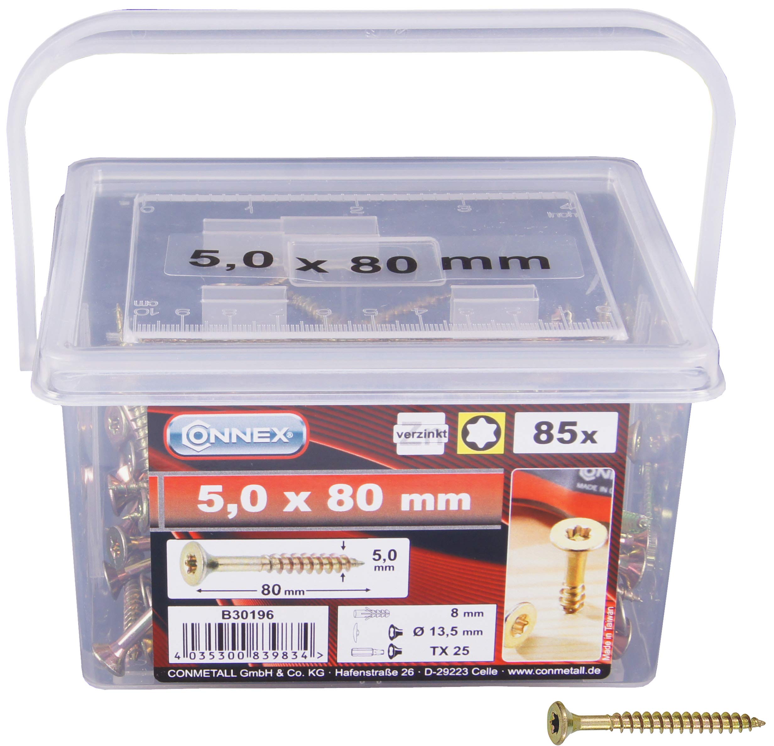 CONNEX B30196 TX 5 x 80mm Uni-Screws Bucket