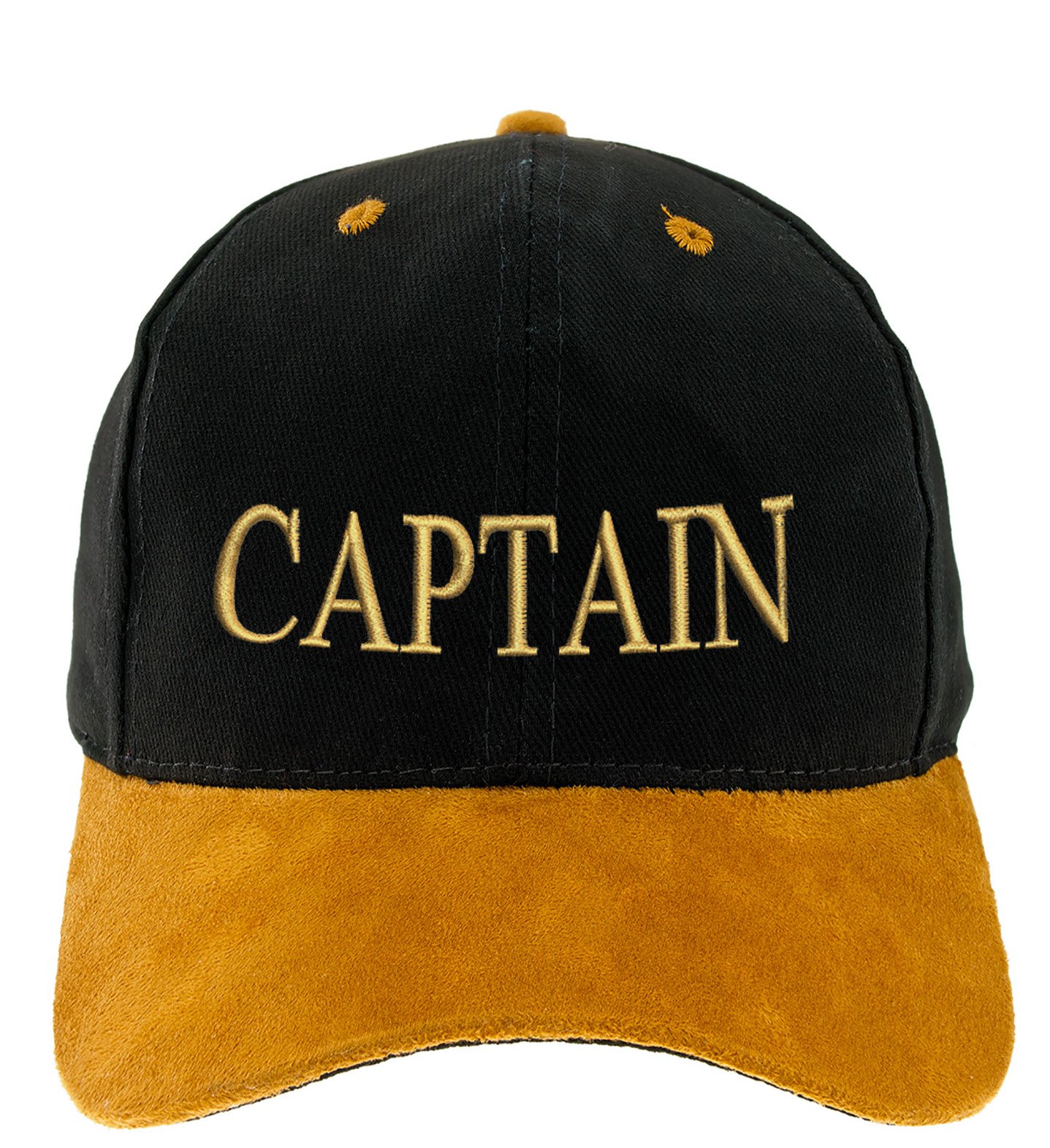 4sold 100% Cotton Yachting Baseball Cap Captain Black Gold (Captain)