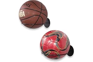 Wallniture Sporta Wall Mount Sports Ball Holder Display Storage Steel Black Set of 2