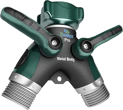 2WAYZ 2 Way Hose Splitter Heavy Duty All Metal Zinc Alloy Garden Faucet Y