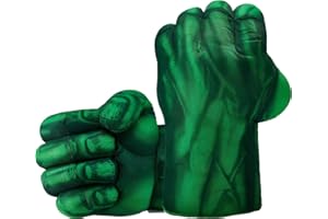 PROVAINT Superhero Gloves Toy Fists for Kids – Soft Plush Costume Accessories for Pretend Play, Cosplay, Dress Up – Boys & Girls Gift for Christmas, Halloween, Birthday (1 Pair, Green)