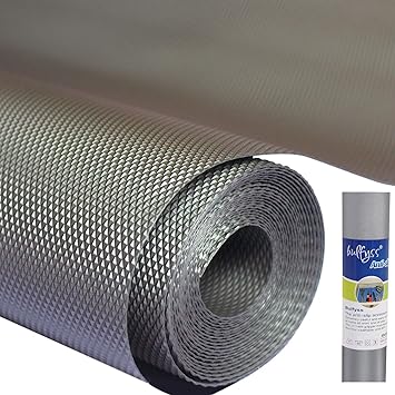 Bulfyss Multipurpose Textured Super Strong Anti-Slip Mat Liner - Size 45X500cm (5 Meter Roll, Grey)