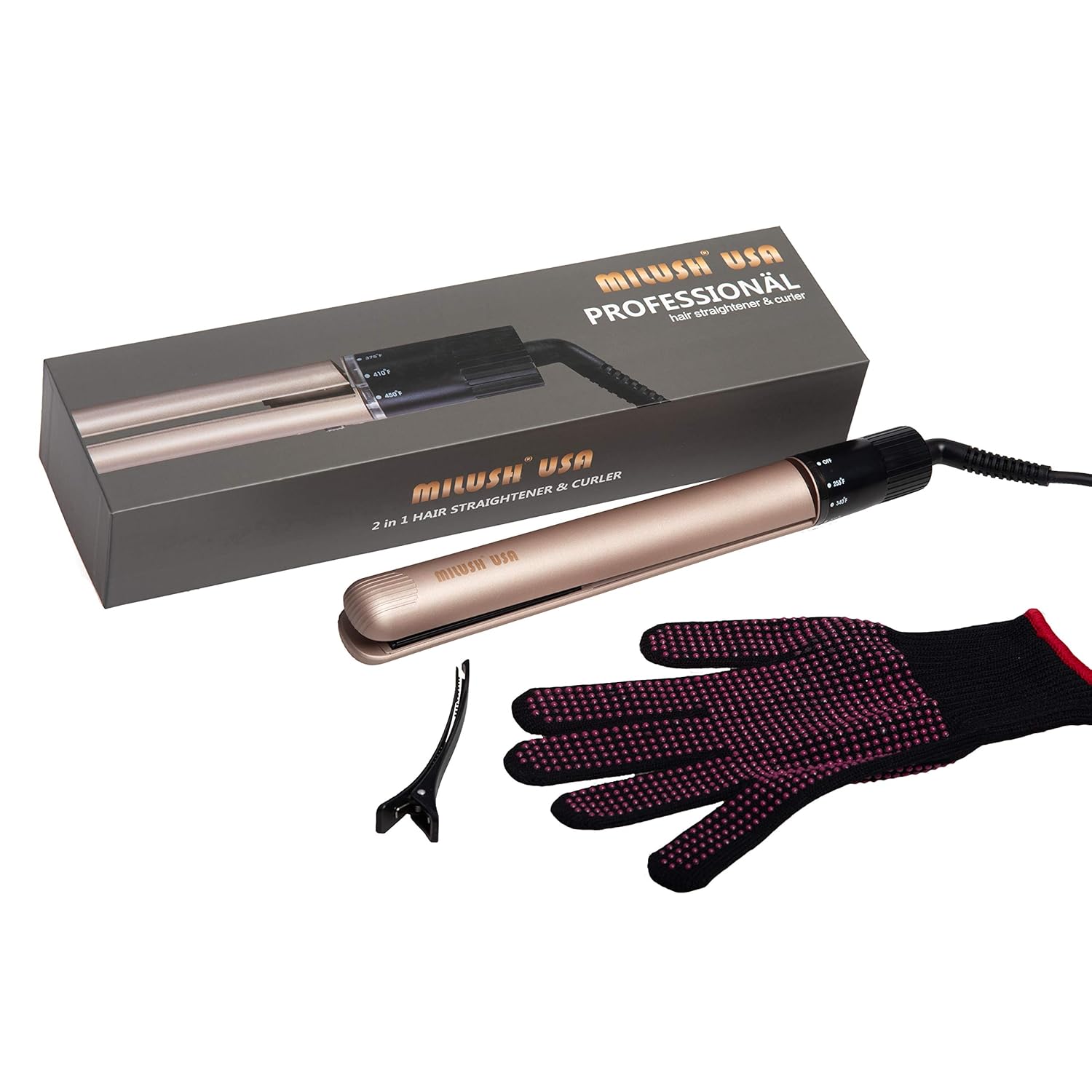 Amazon Com Milush Usa Hair Straightener Curling Iron Or Curler