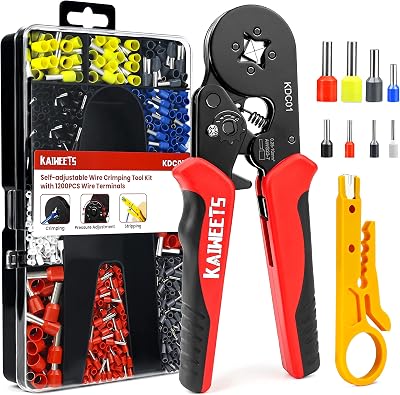 KAIWEETS Crimping Tools Set 0.25-10 mm² Ferrule Crimping Tool with 1200