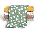 Gerber Baby Unisex Muslin Burp Cloths 5-Pack, Multi Teal Dots, Large Size 20" x 10"