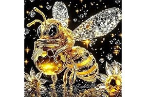 Bee Diamond Painting Kits for Adults,Bee Diamond Art Kits for Adults, DIY 5D Diamond Painting Kits for Beginners Home Wall De