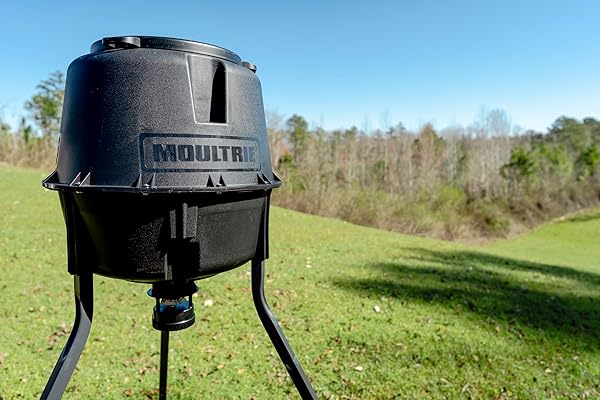 MOULTRIE DEER FEEDER STANDARD – 200 LB. PROGRAMMABLE GAME FEEDER – REMOTE-CONTROLLED WILDLIFE FEEDER – MOULTRIE APP COMPATIBLE
