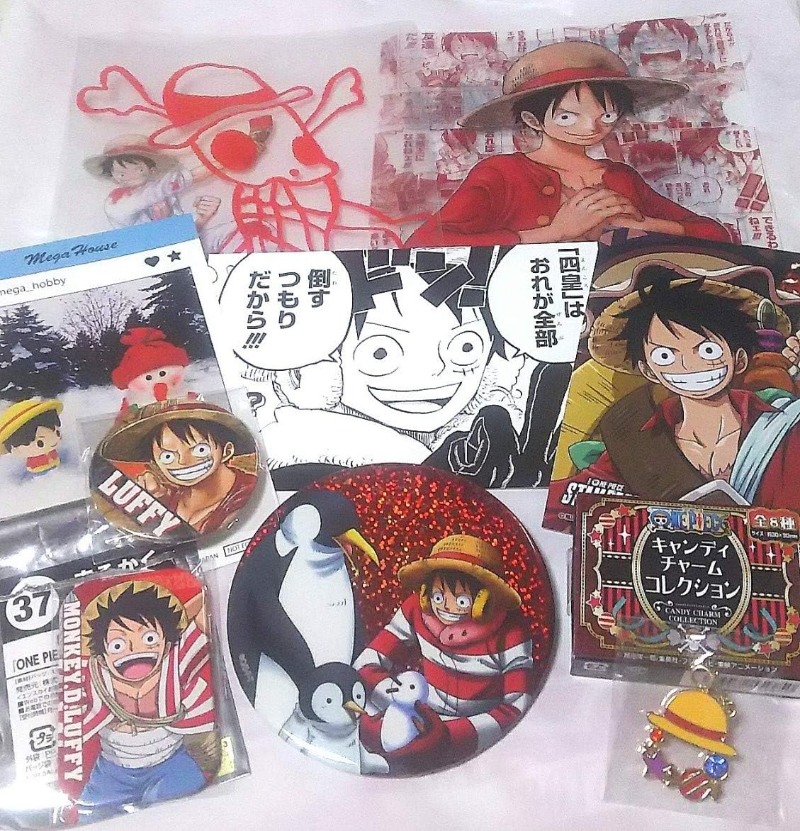 Amazon ワンピースルフィ麦わらストア Colorful クリアファイル おおきなきらきら 缶バッジ キャンディチャーム ブロマイド おもちゃ おもちゃ