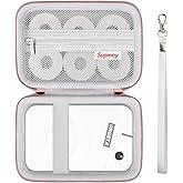Supmay Carrying Case for ORGSTA S001 / for ORGBRO X1 Label Maker Machine, Portable Bluetooth Label Maker Storage Holder Bag with Mesh Pocket for Tapes, Typ-C Cable, White