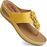 Ecetana Womens Sandals Platform Wedge: Comfortable Dressy Casual Summer Beach Shoes Slides Walking Flip Flops for Women