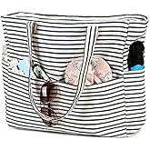 Bluboon Beach Bags for Women, Large Waterproof Tote Bag With Wet Compartment for Pool Weekender Travel Gym