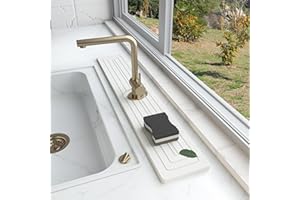 SYIPO Faucet Mat for Kitchen Sink, Extra Long 23.6" Durable Sink Splash Guard, Super Absorbent Quick Drying Kitchen Sink Spla