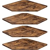 Homode Corner Shelf Wall Mount, Set of 4 Floating Corner Shelves with Cord Hole for Cable Box, Wood Corner Hanging Shelves fo