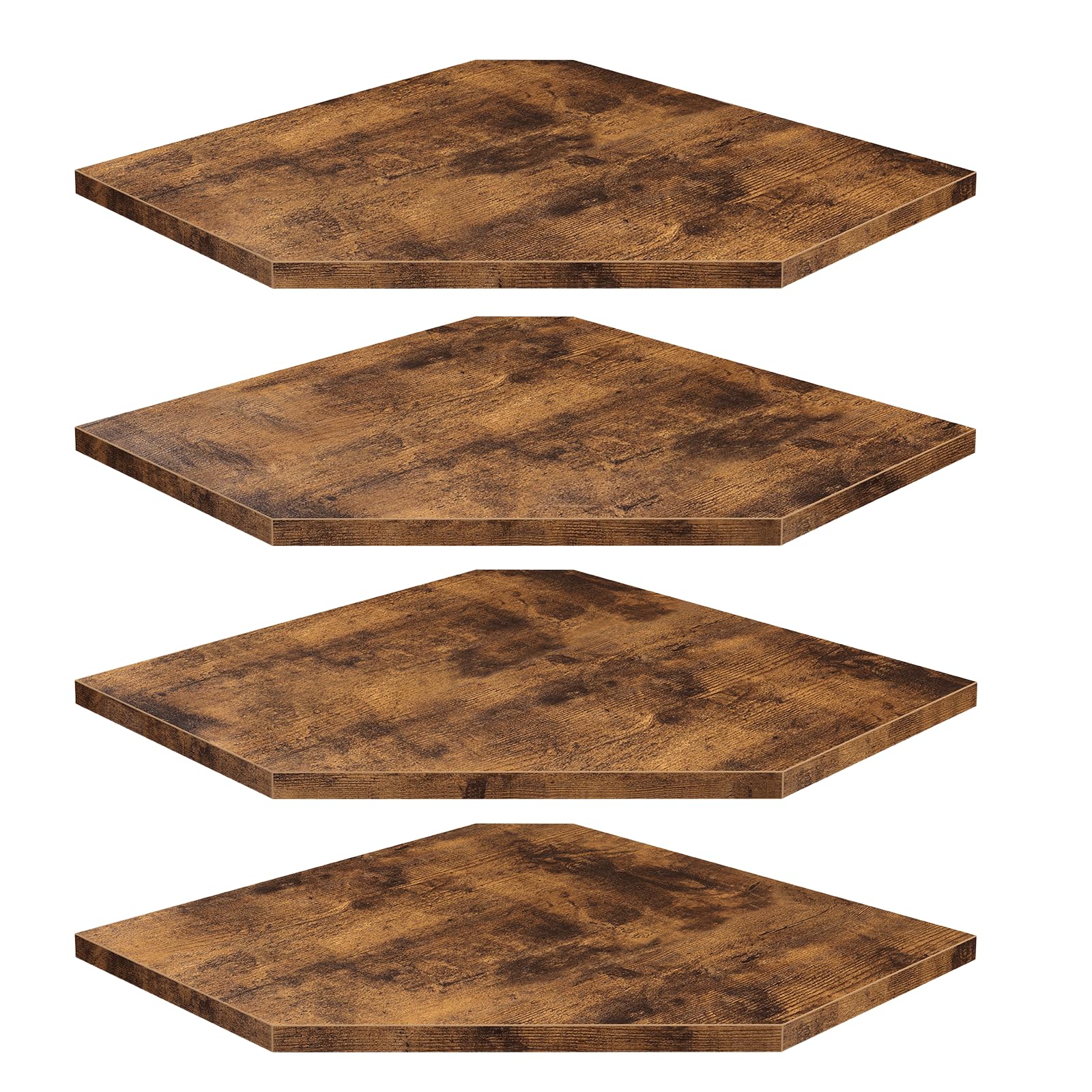 Photo 1 of *ONLY 2* Homode Corner Shelf Wall Mount, Set of 4 Floating Corner Shelves with Cord Hole for Cable Box, Wood Corner Hanging Shelves for Bathroom Bedroom Kitchen, Rustic Brown