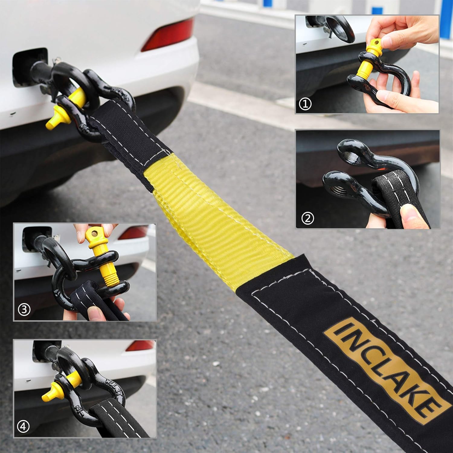 2pcs. Tow Strap Recovery Kit3 x 10ft 30,000 lbs. Break Strength +3/4 D