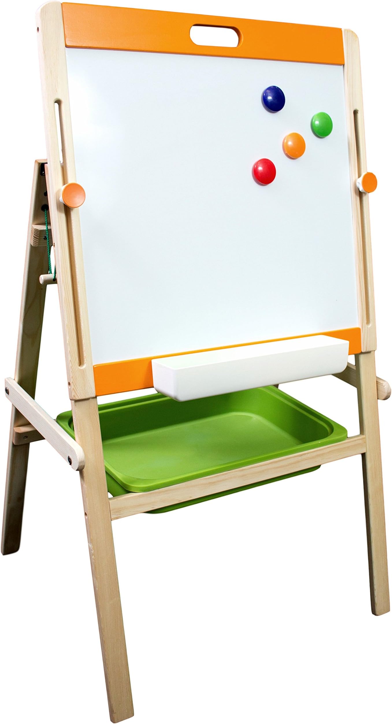 Art Easel for Kids, Kids Easel with Paper Roll, Kids Chalkboard and Dry Erase Whiteboard, Includes Chalk, Brush, and Color Magnets - Kids Art Easel, Toddler Easel, Art Easel for Toddlers