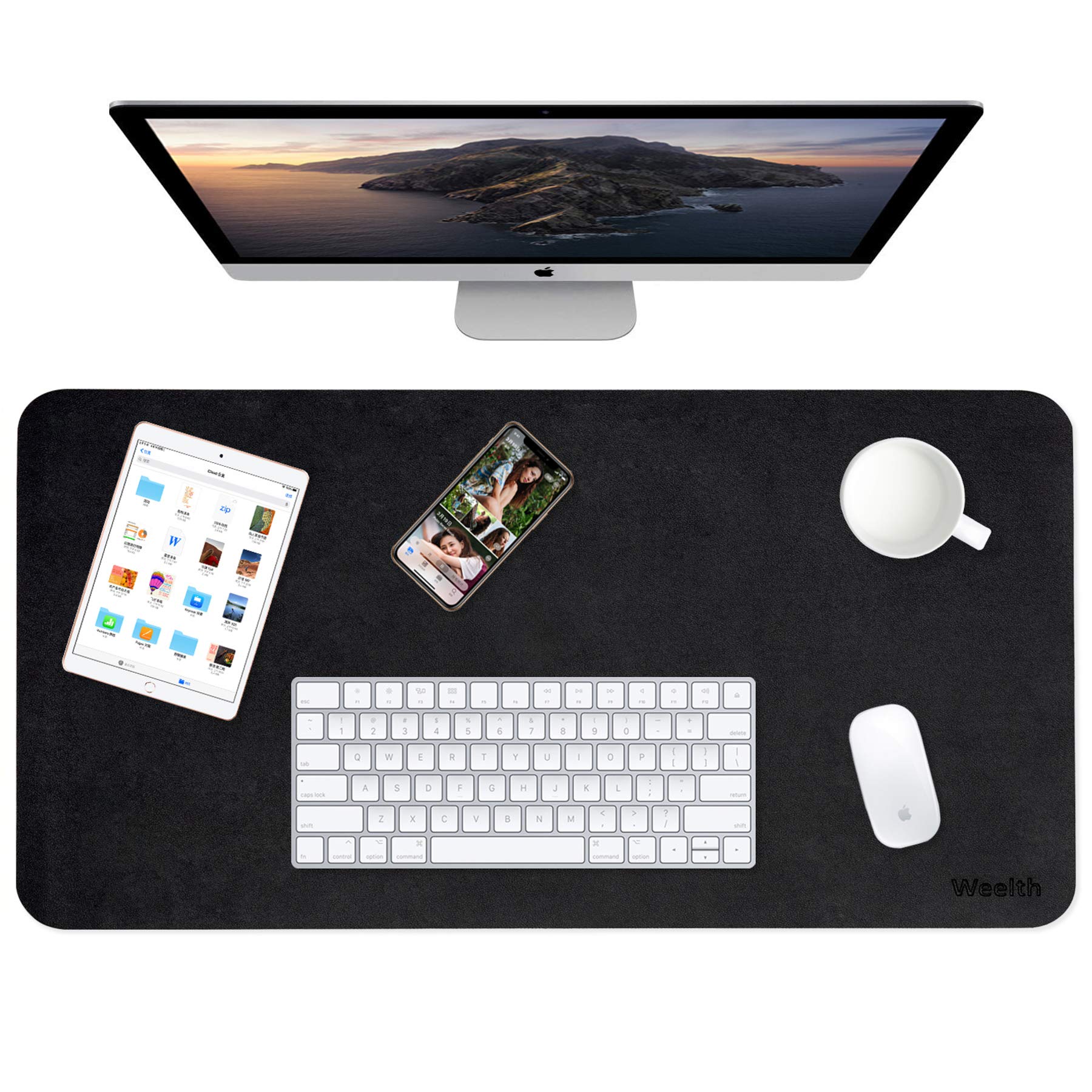 Weelth Multifunctional Office Desk Pad, Waterproof Desk Pad Protector Pu Leather Dual-Sided Desk Writing Pad for Office/Home — image 1