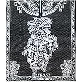 Del Mex Authentic Mexican Poncho Cobija Gaban Blanket -Black & White