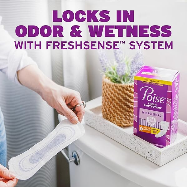 POISE DAILY MICROLINERS, INCONTINENCE PANTY LINERS, 1 DROP LIGHTEST ABSORBENCY, LONG LENGTH, 50 COUNT OF PANTILINERS