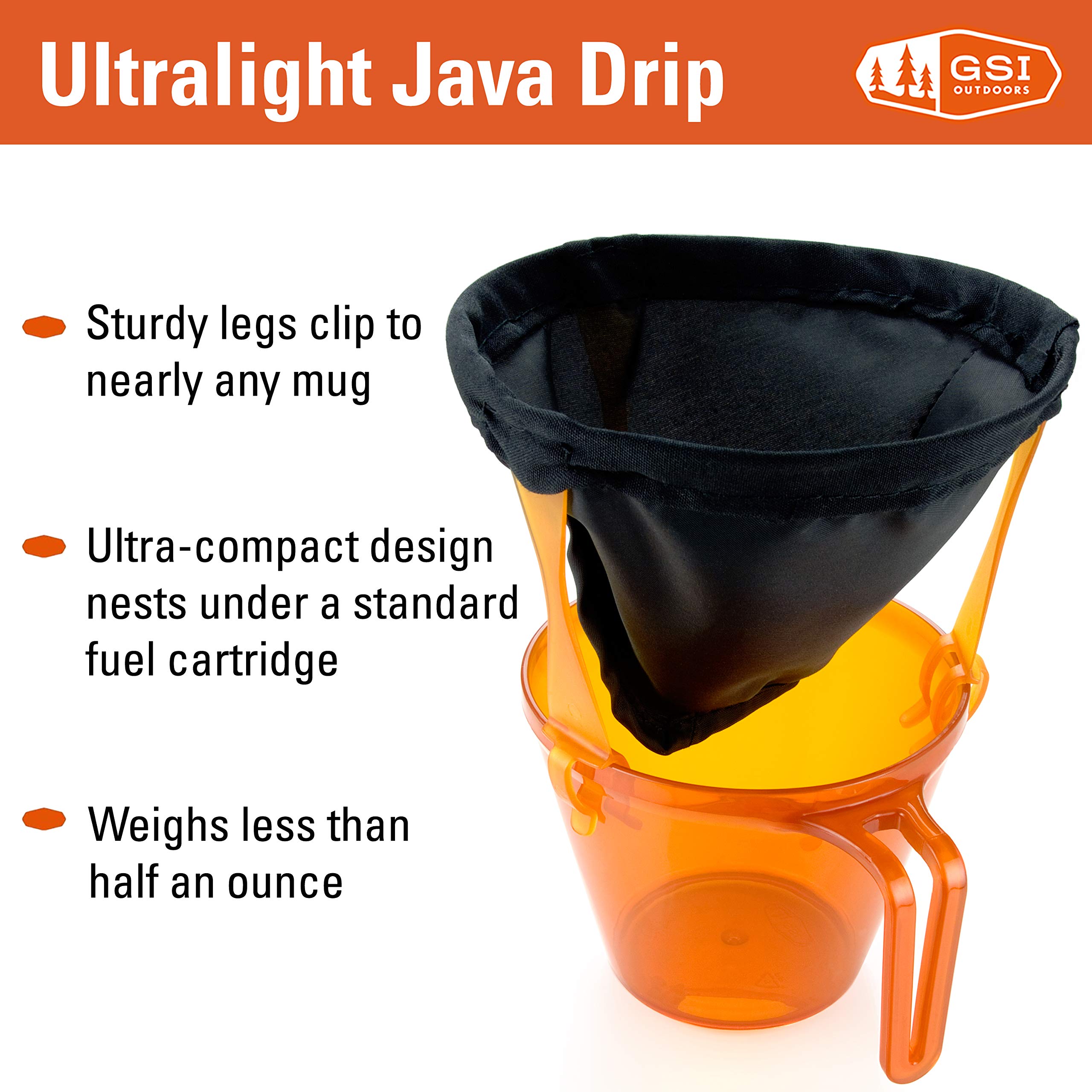 GSI Outdoors Ultralight Java Drip for Drip Coffee While Camping and